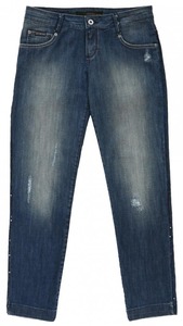 Джинсы, декорированные пайетками по боковому шву, Calvin Klein Jeans